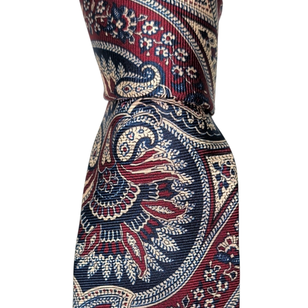 Breuer Silk Necktie Men's Multicolor Preppy Paisley Designer Tie EUC